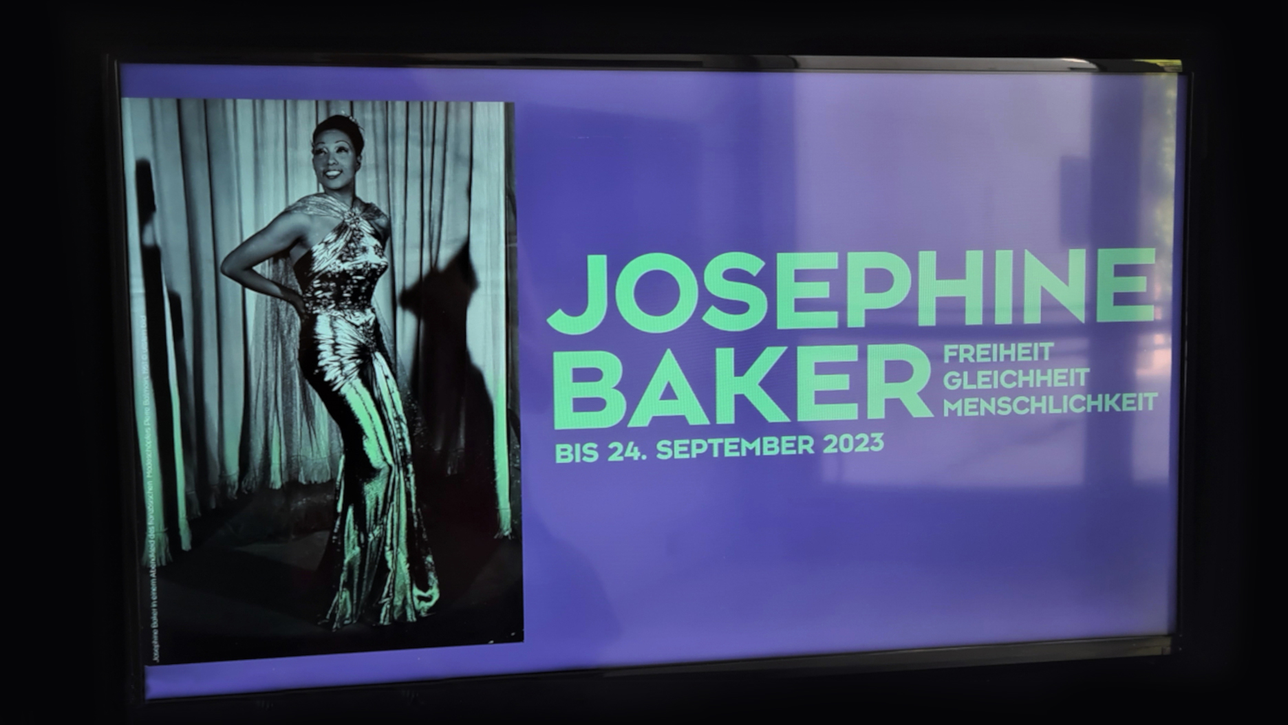 Josephine Baker Ausstellung, Werbeschild
